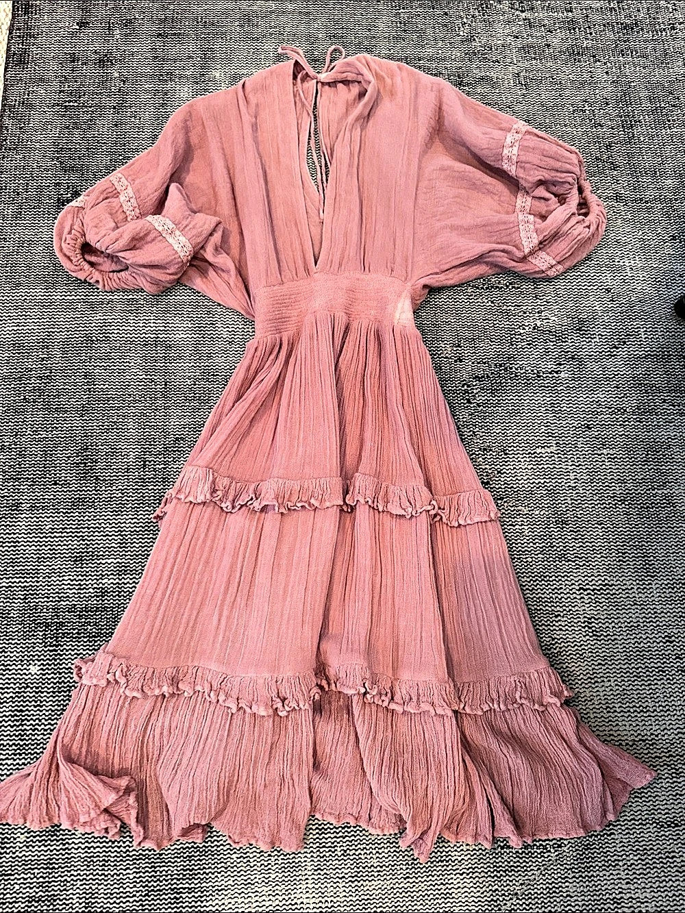 Jen’s Pirate Booty Gauze Tiered Pink Small Dress